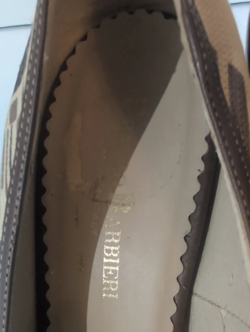 VTG Sz10 Franco Barbieri Brown & Cream Patterned, Horsebit DTL Women's Heels